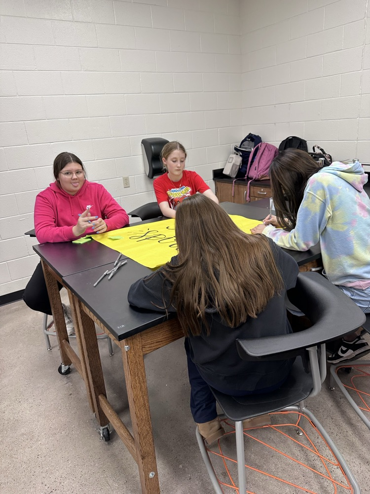 Students working in groups 