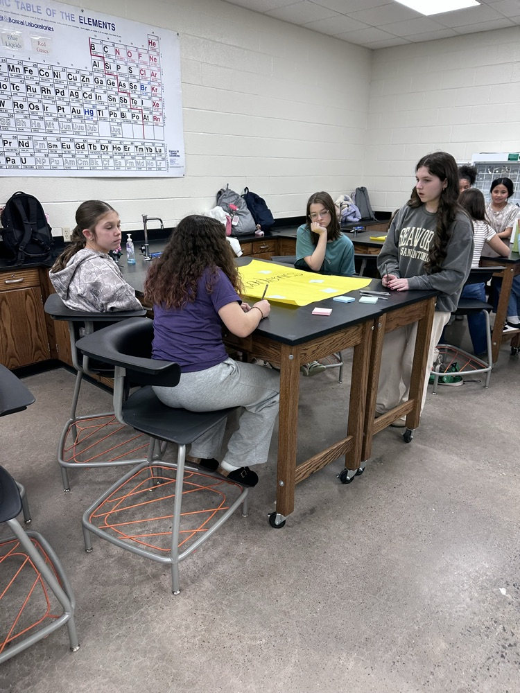 Students working in groups 