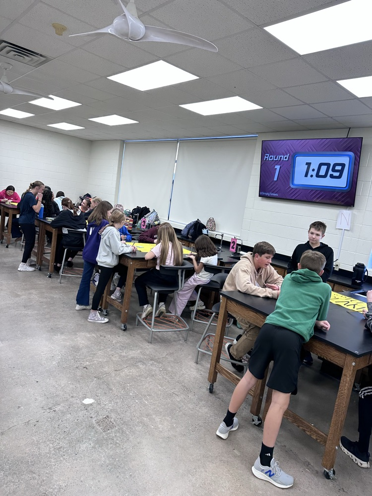 Students working in groups 