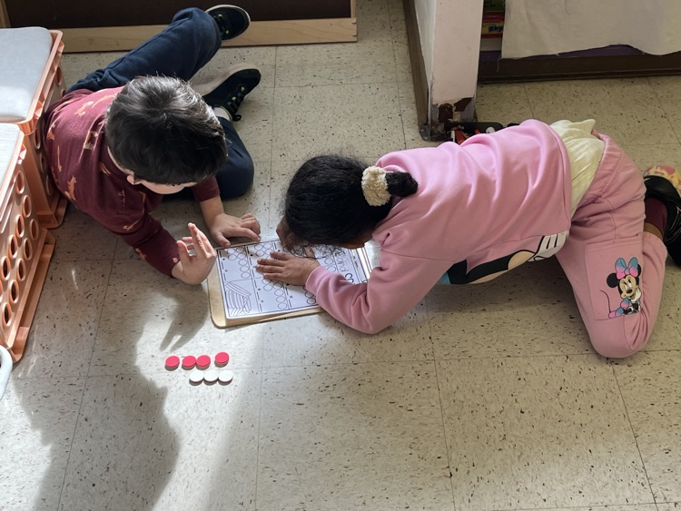 Mrs. Bates' class were working on decomposing and composing numbers with partners during math! 