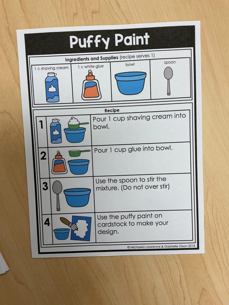 Mrs. Hughes’ class using puffy paint to create arctic scenes