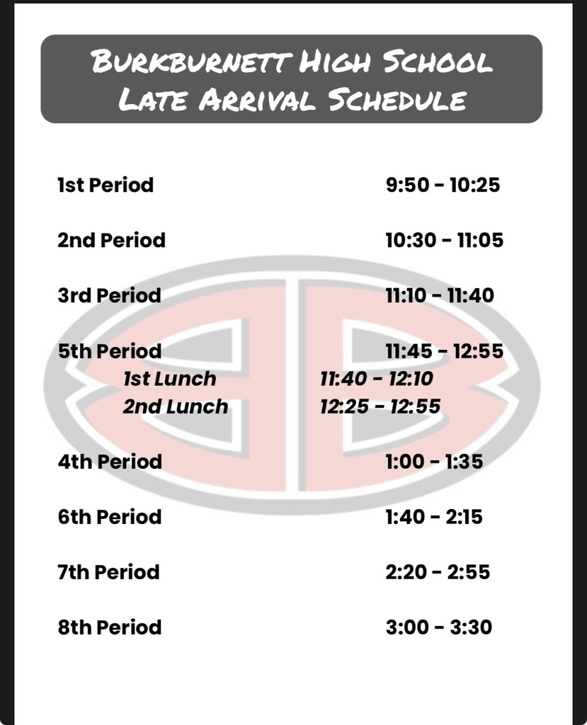 Schedule for Friday