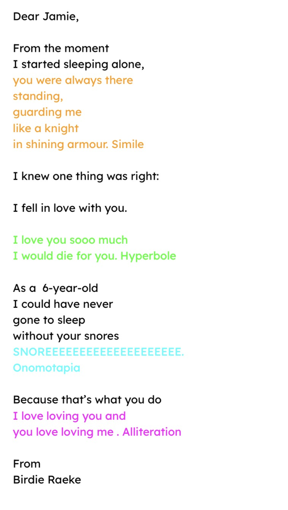 Poem about a pet written by 4th grade student