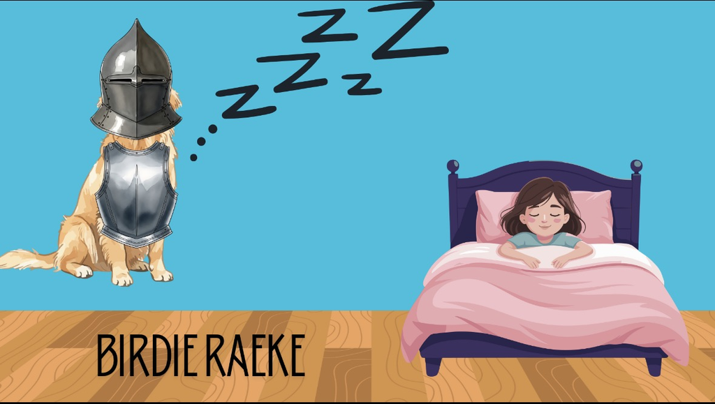 kid in bed dog with armor