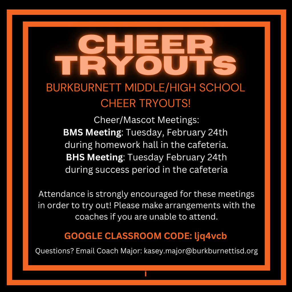 Cheer Tryout Meeting Feb. 24 during Success
