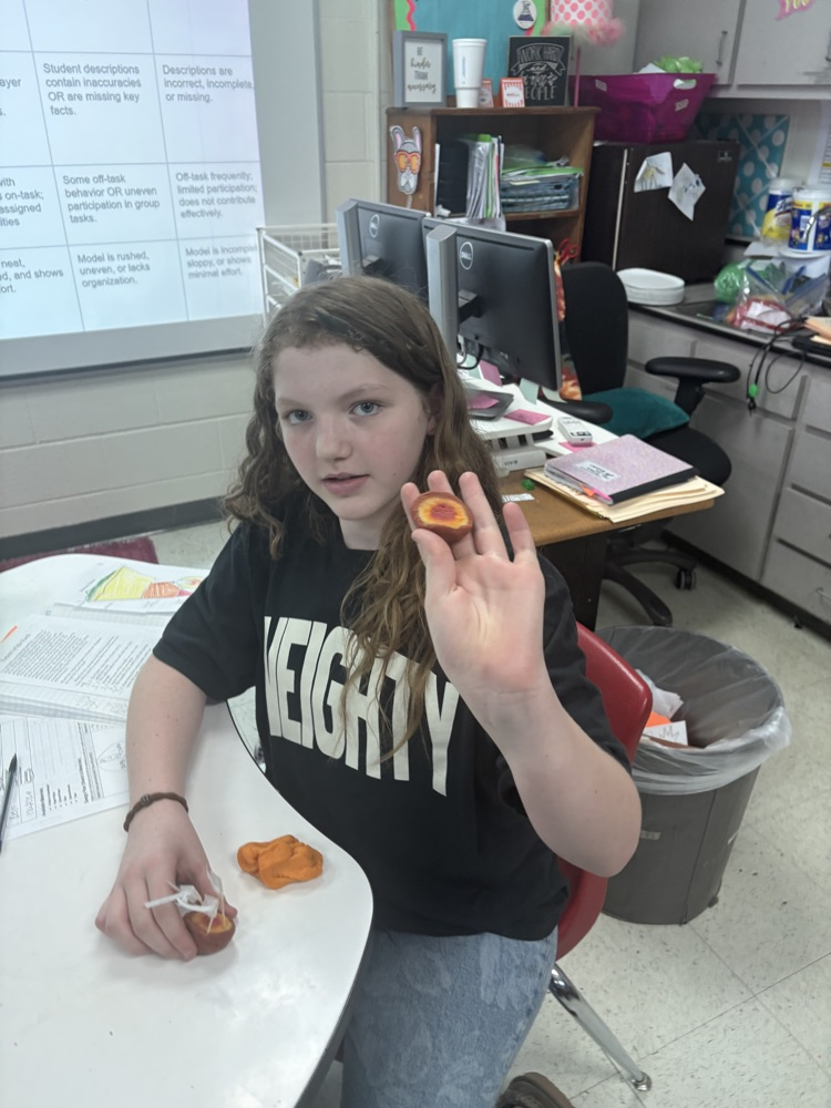 students working on science models 