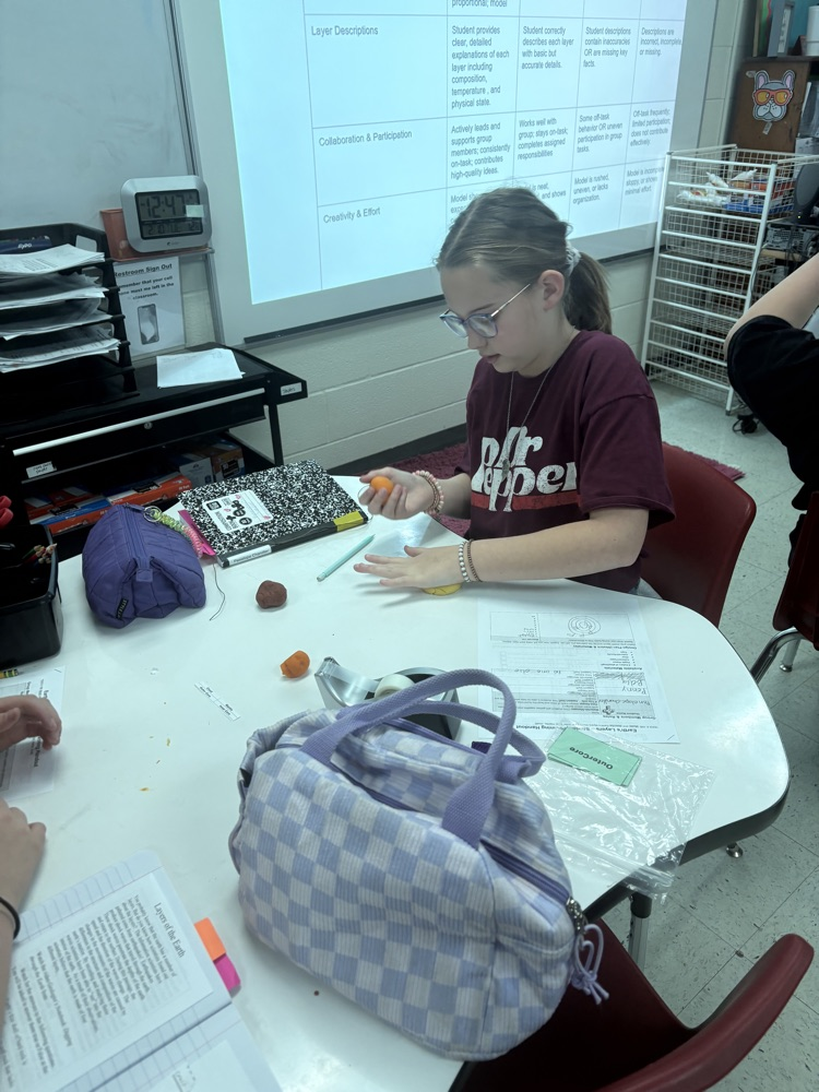 students working on science models 