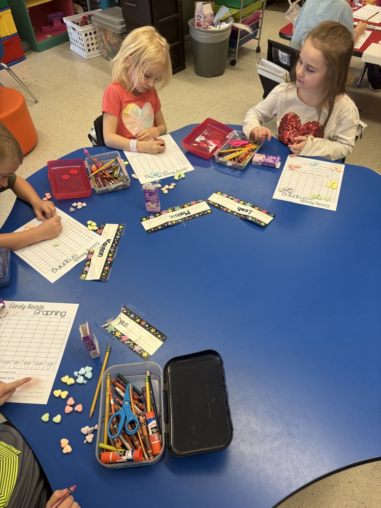 Candy Heart graphing in Mrs. Crow’s kinder class!