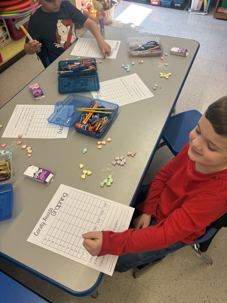 Candy Heart graphing in Mrs. Crow’s kinder class!