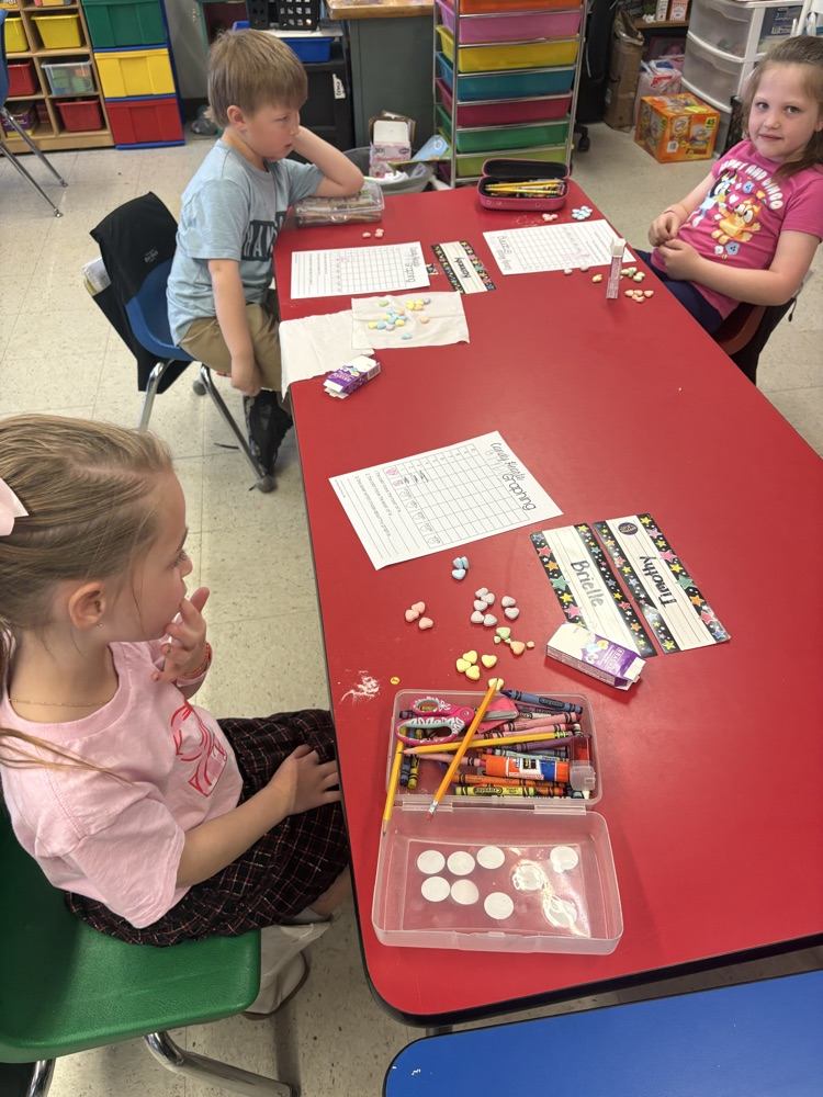 Candy Heart graphing in Mrs. Crow’s kinder class!
