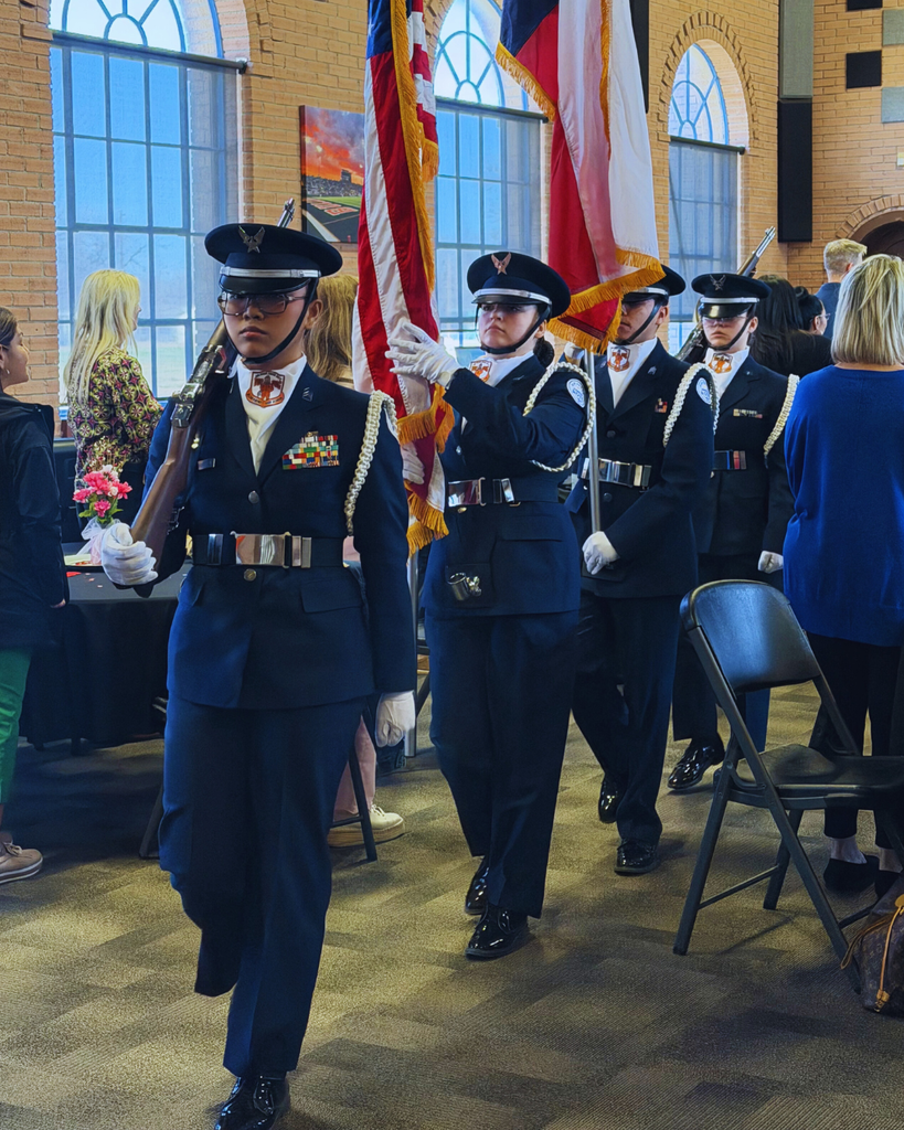 Image shows color guard presentation.