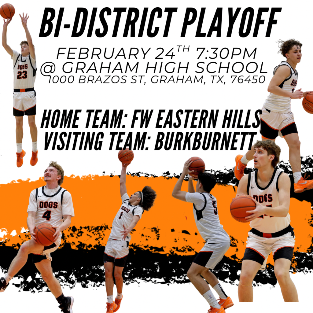 Bi-District Playoff tomorrow night at 7:30 at Graham HS
