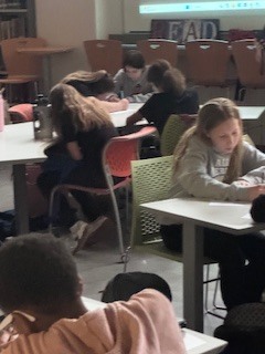 Students in library