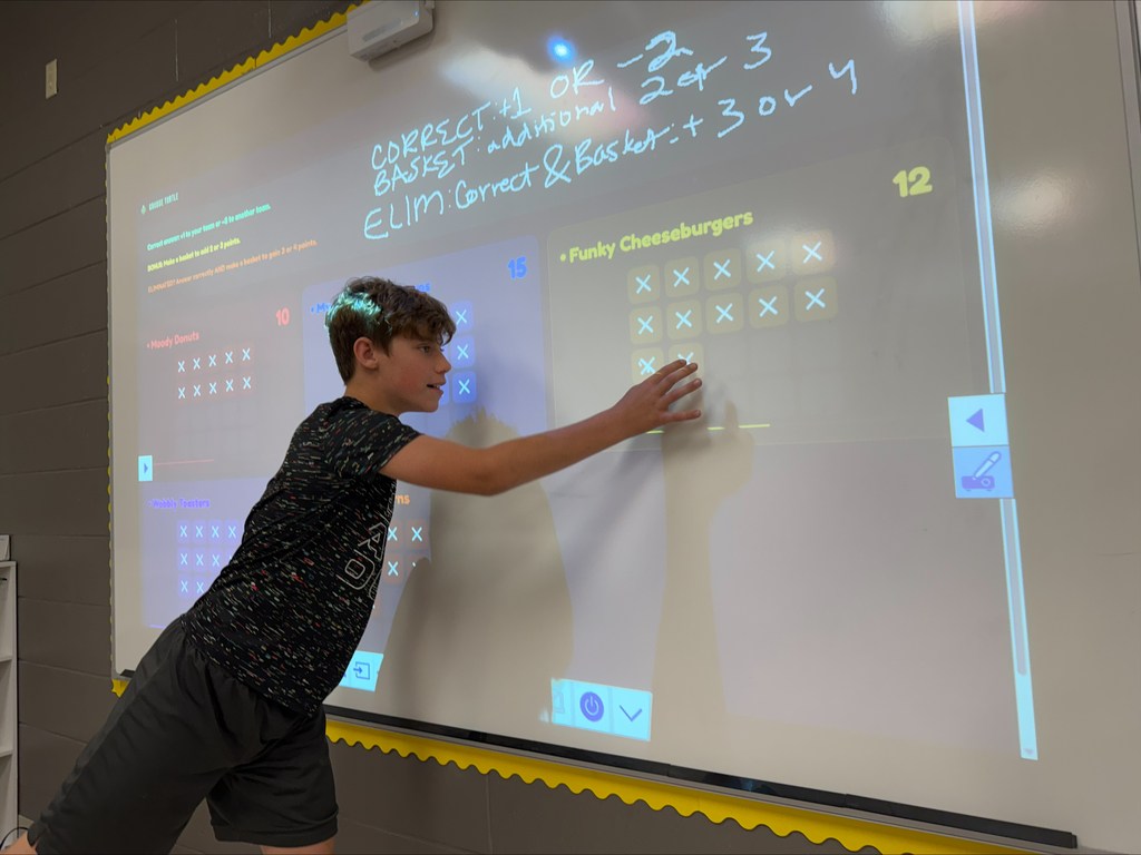 Math students playing review game