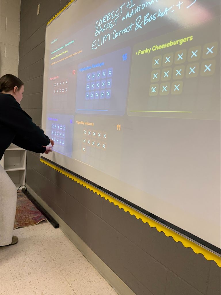 Math students playing review game