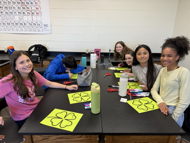 students making shamrocks