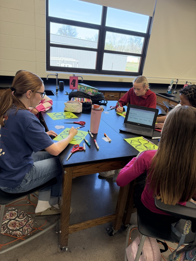 students making shamrocks