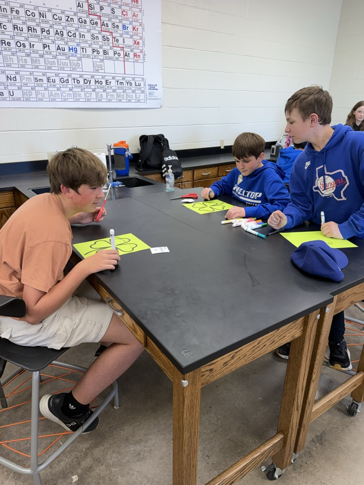 students making shamrocks