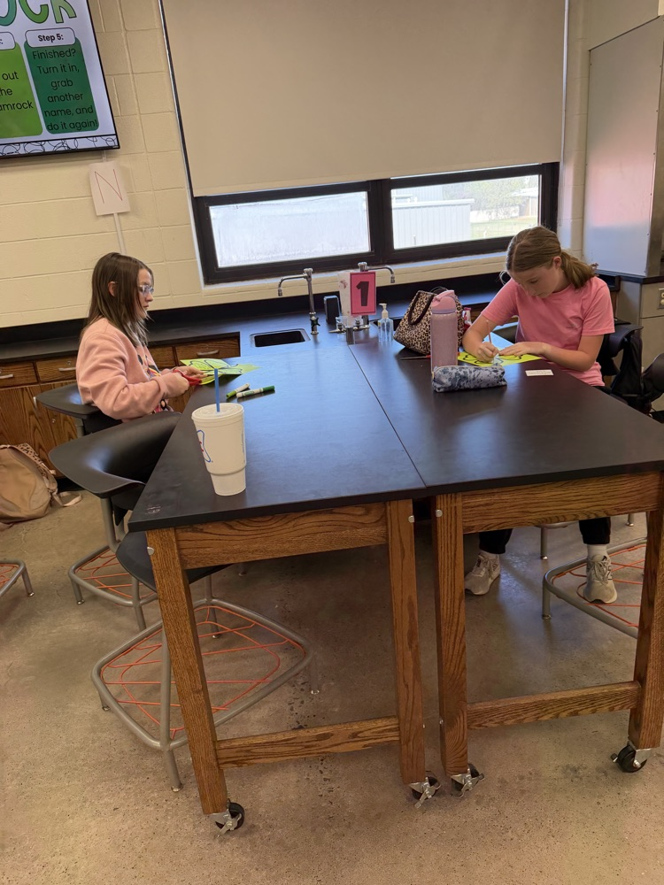 students making shamrocks