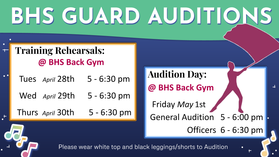 BHS Guard Auditions May 1