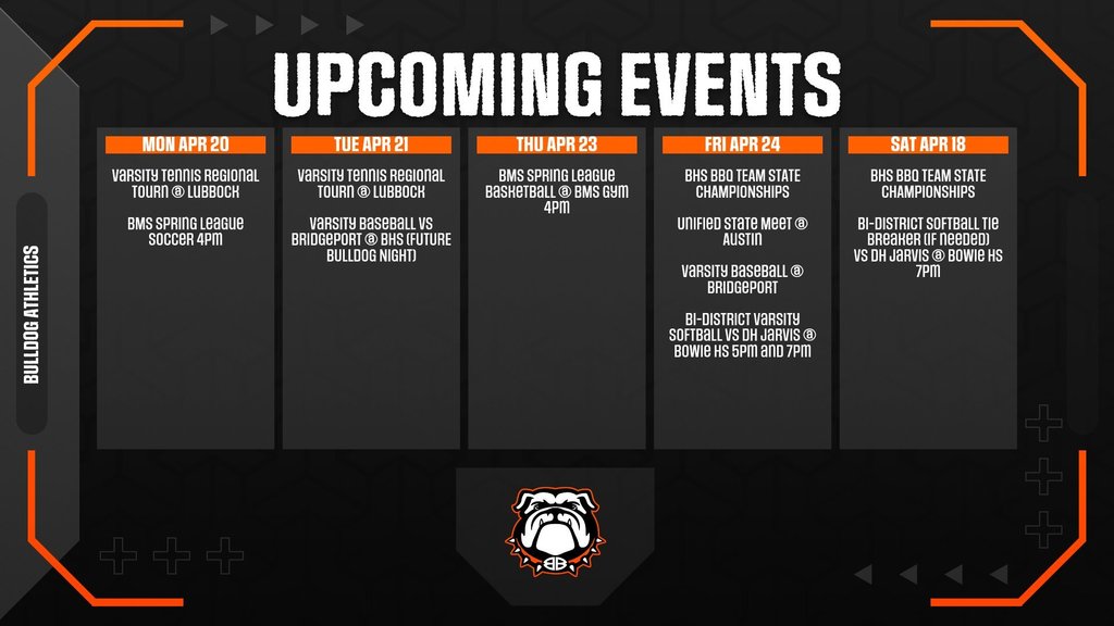 Athletic events this week