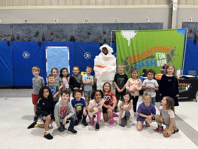 These teachers got wrapped like a mummy because their classes made one of the class goals! Great job! 