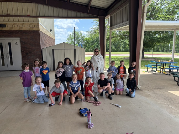 These teachers got wrapped like a mummy because their classes made one of the class goals! Great job! 