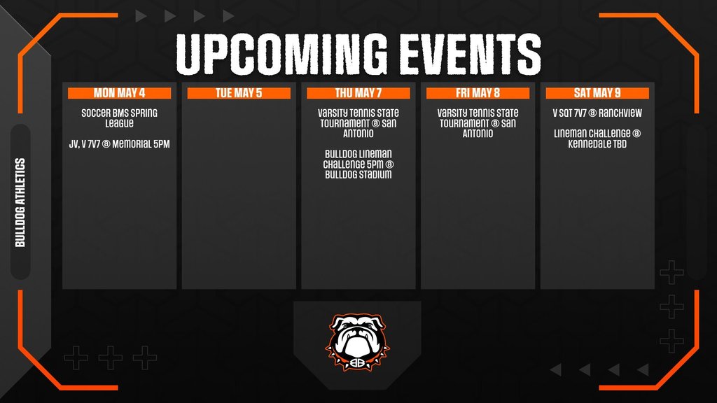 Athletic schedule 