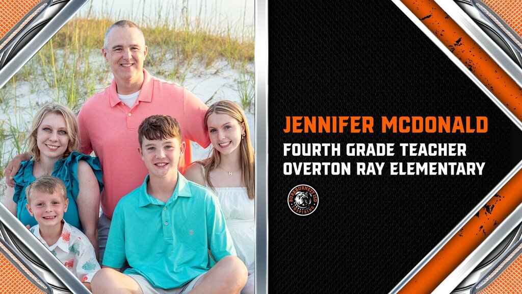 Jennifer McDonald will teach fourth grade at Overton.