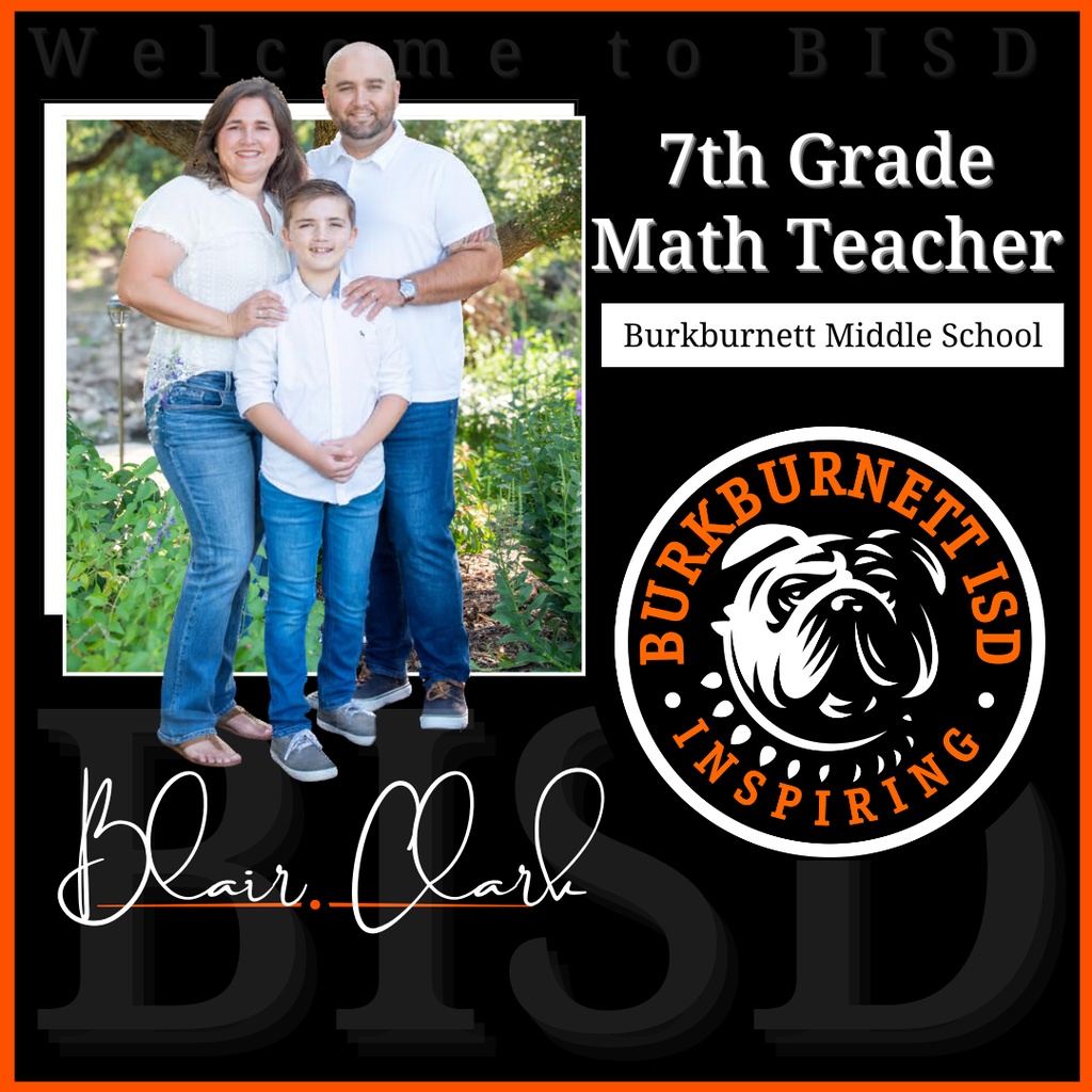 Mrs Clark will teach 7th grade math at BMS.