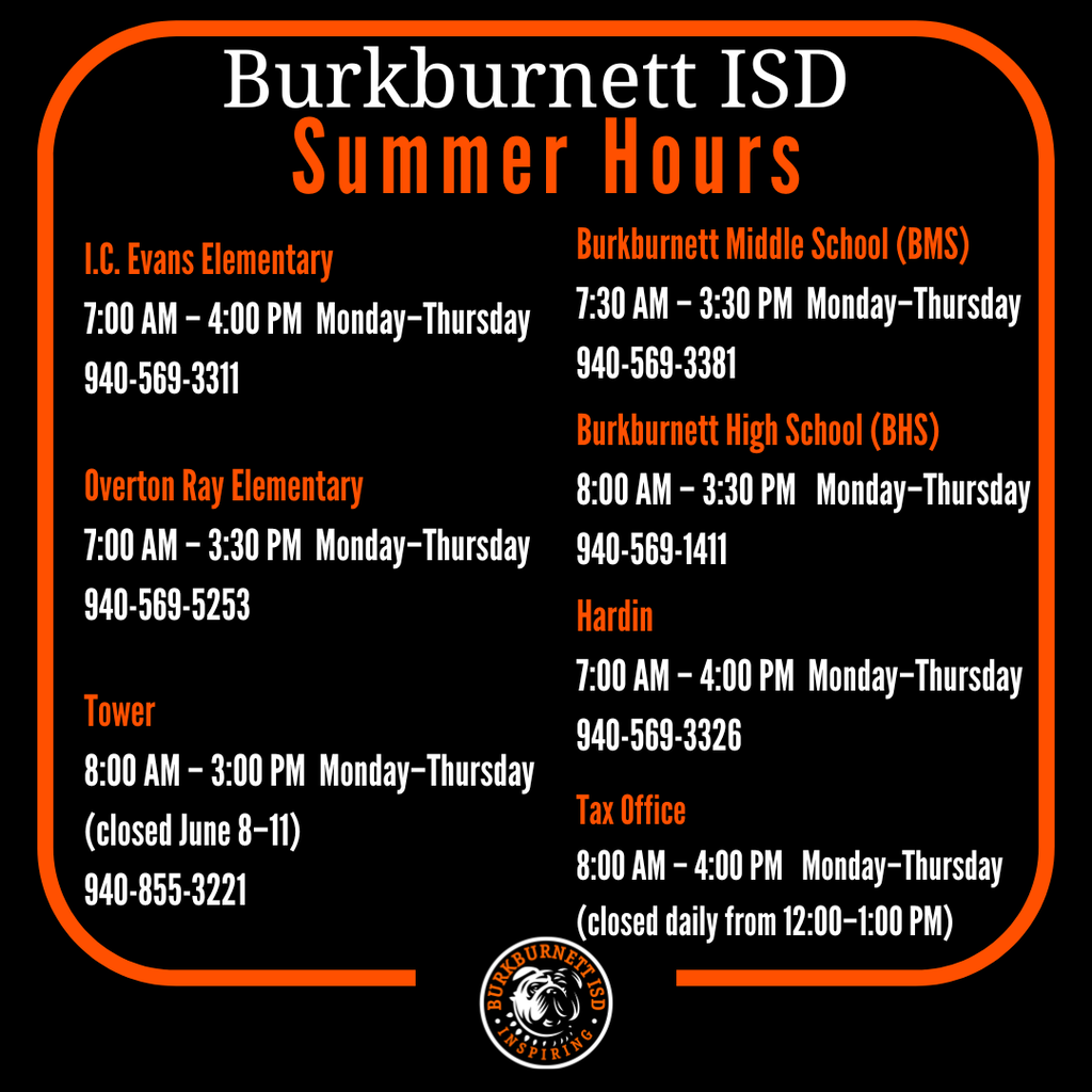 BISD Summer hours