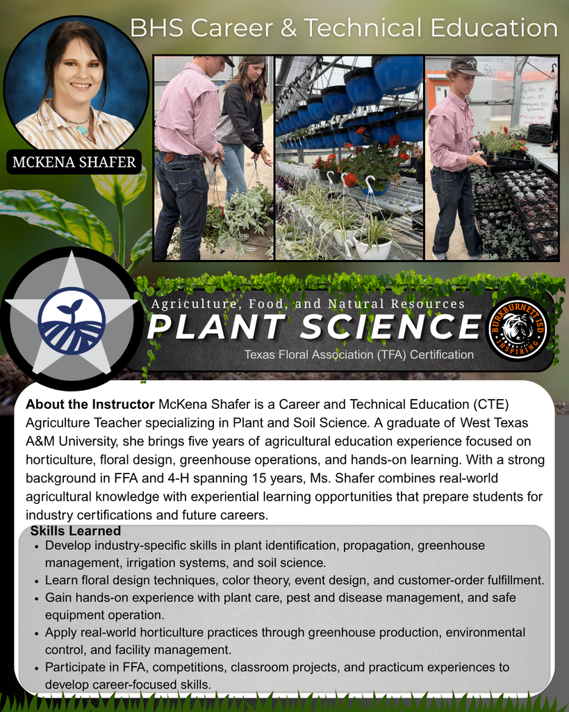 BHS Plant Science class is taught by Mrs. Shafer.