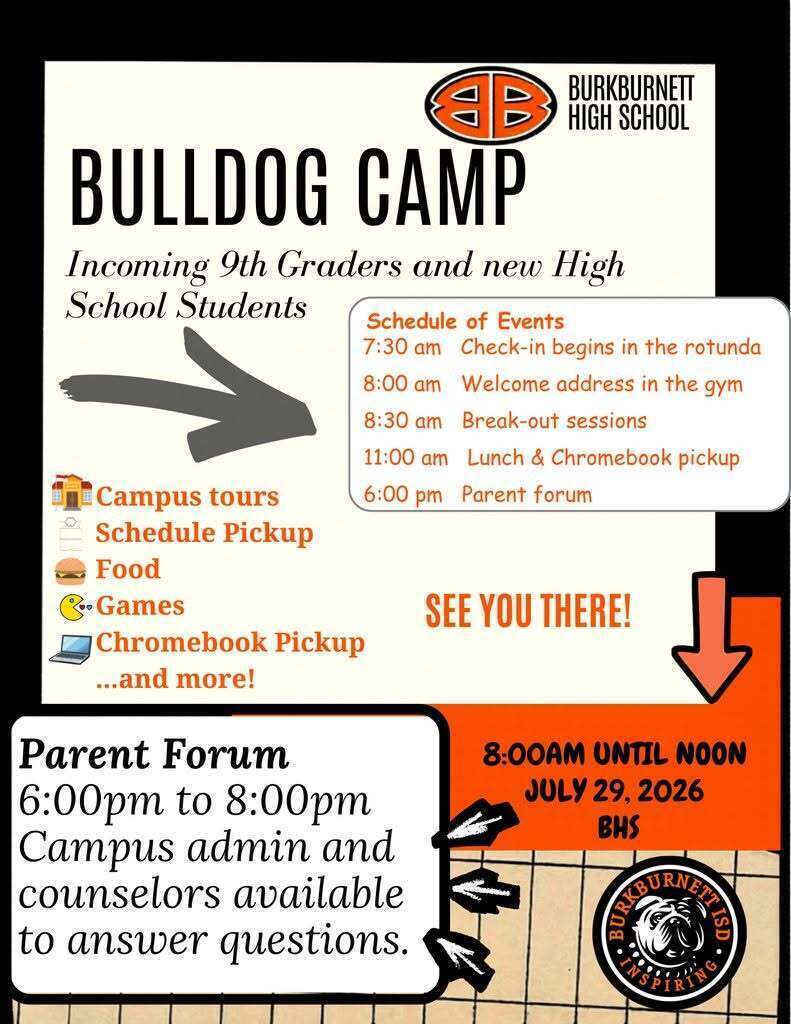 9th grade orientation is July 29
