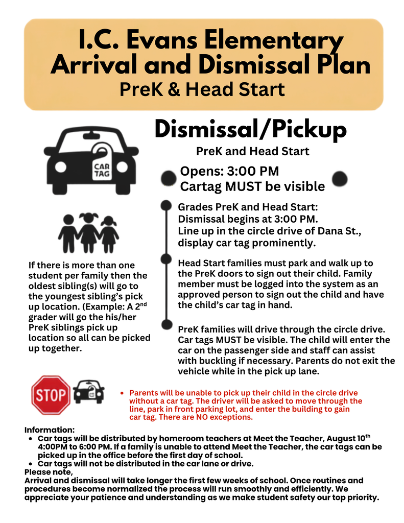 PreK and Head Start Dismissal
