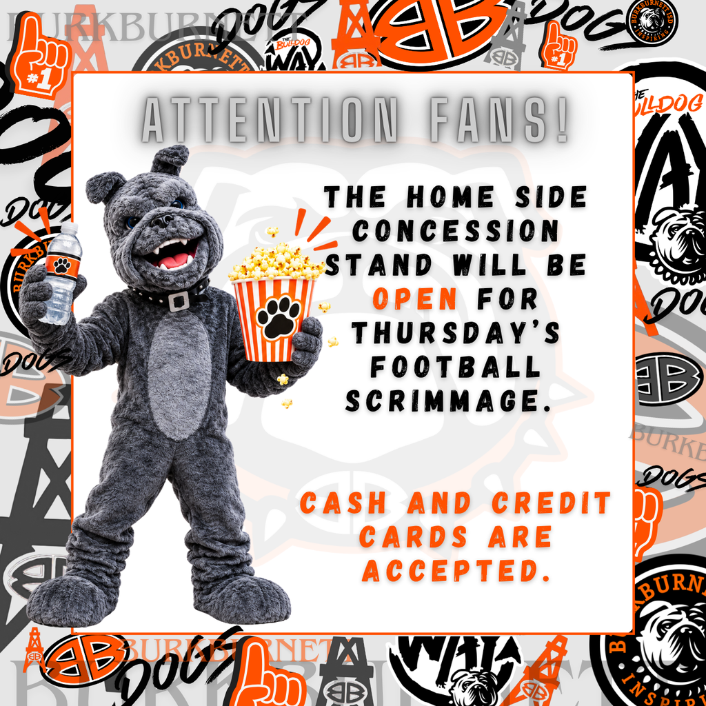The concession stand will be open this Thursday at Bulldog Stadium.
