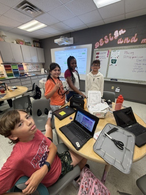 Students working on group project. 