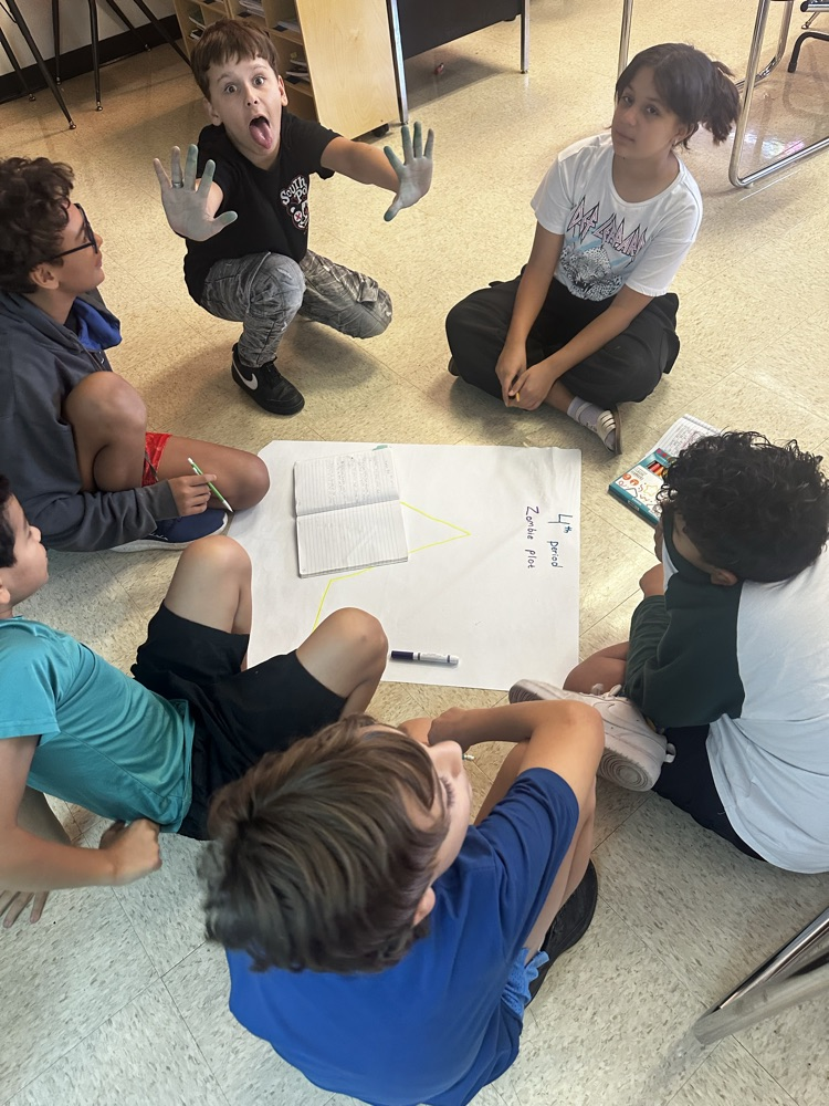 students working in groups