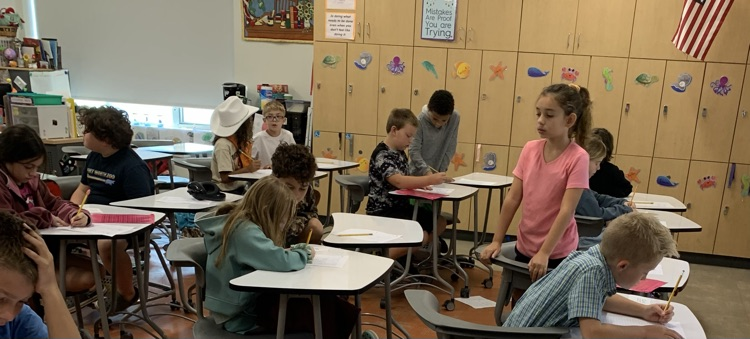 Mrs. Johnston’s fourth grade math classes participated in a scoot game today to practice subtraction of large numbers with regrouping. Students were rockin’ the skill!