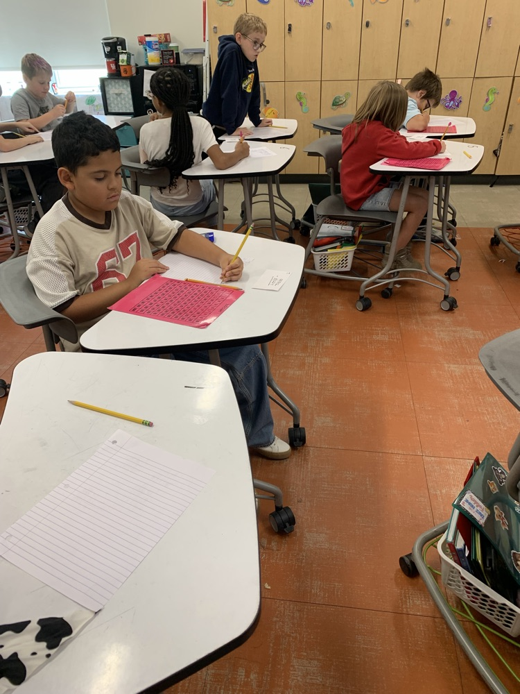 Mrs. Johnston’s fourth grade math classes participated in a scoot game today to practice subtraction of large numbers with regrouping. Students were rockin’ the skill!