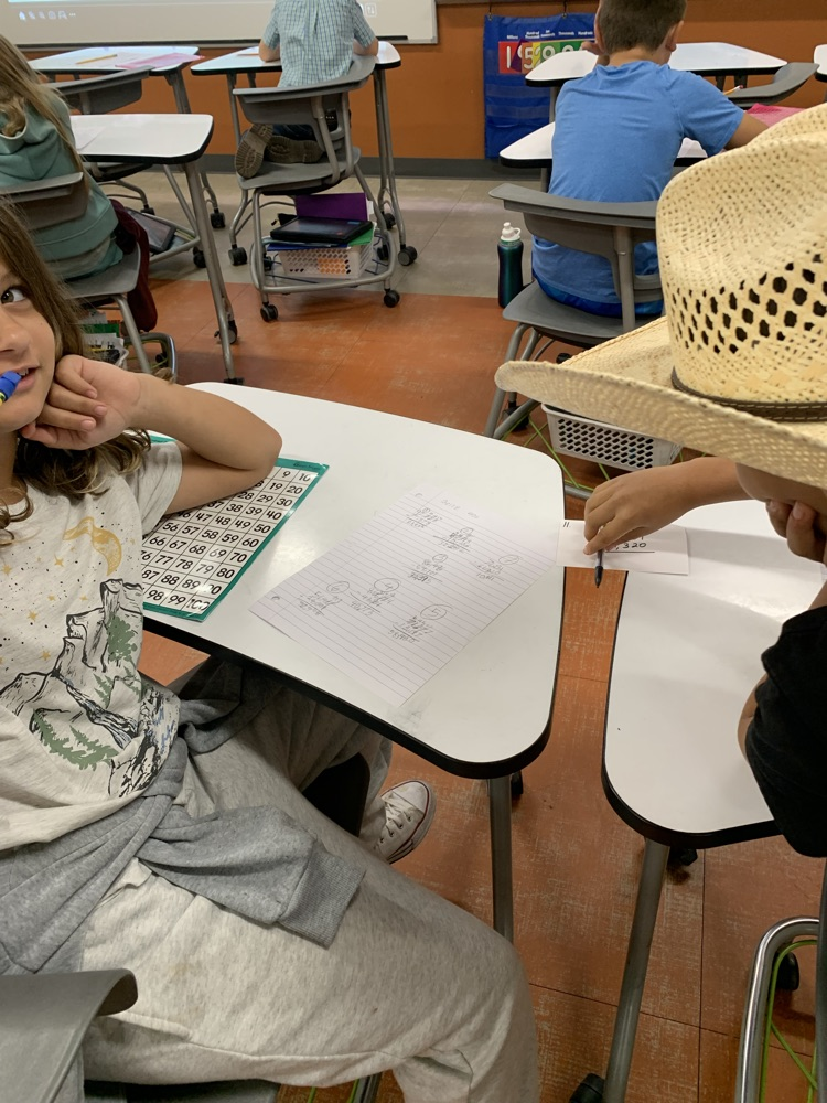 Mrs. Johnston’s fourth grade math classes participated in a scoot game today to practice subtraction of large numbers with regrouping. Students were rockin’ the skill!