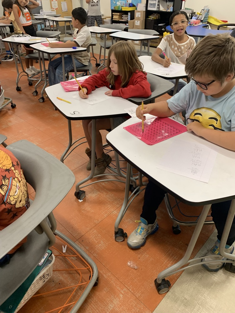 Mrs. Johnston’s fourth grade math classes participated in a scoot game today to practice subtraction of large numbers with regrouping. Students were rockin’ the skill!