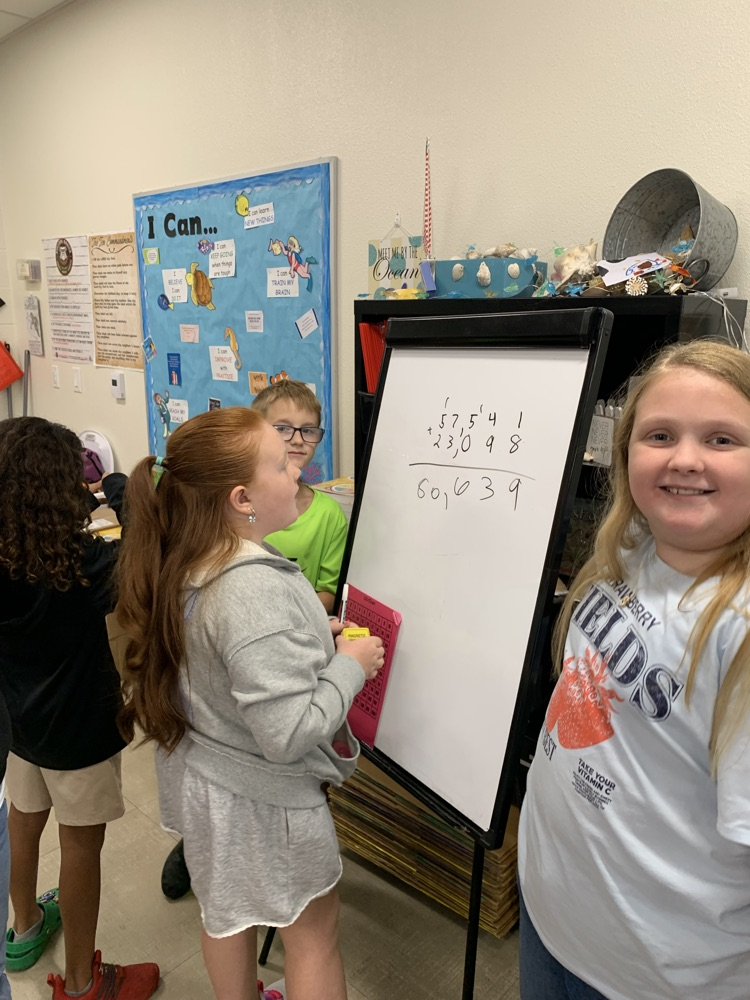 Last week Mrs Johnston’s fourth grade class participated in a group activity to practice addition 