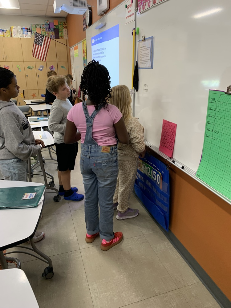 Last week Mrs Johnston’s fourth grade class participated in a group activity to practice addition 