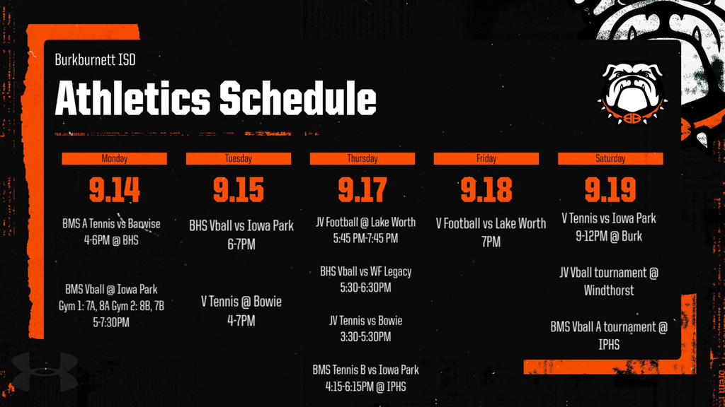 Athletics Schedule