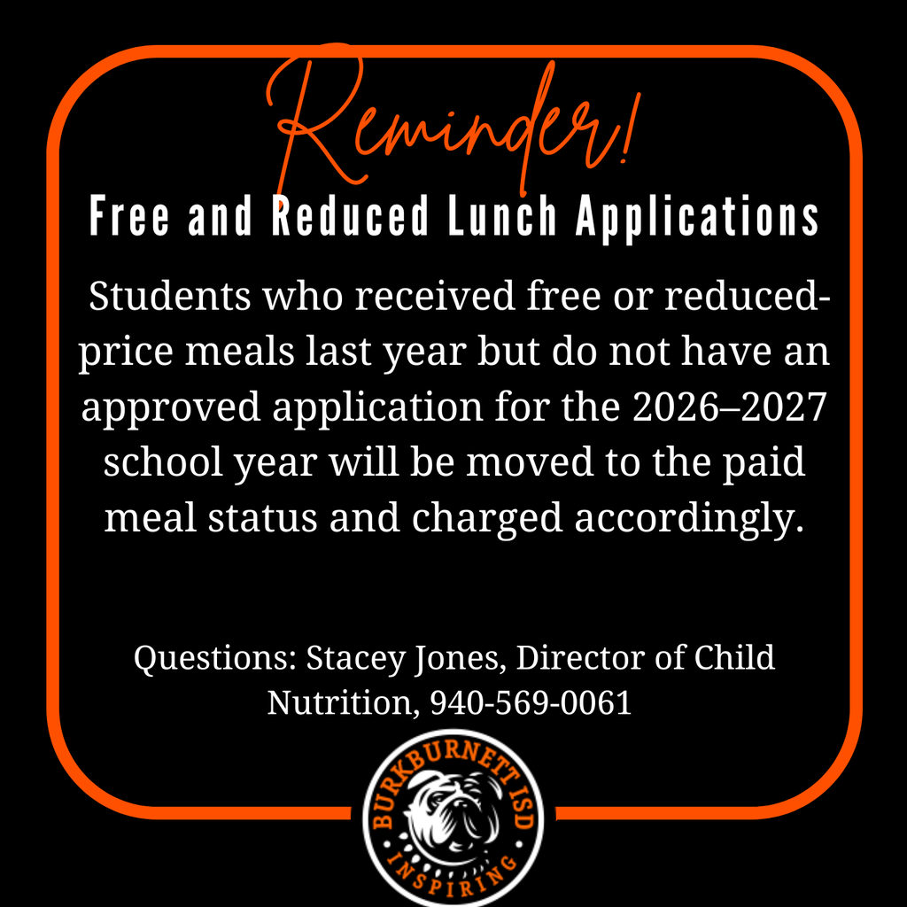 Free lunch applications are due Sept 23