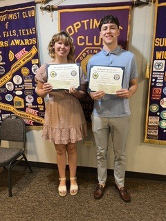 Optimist Club scholarship winners.