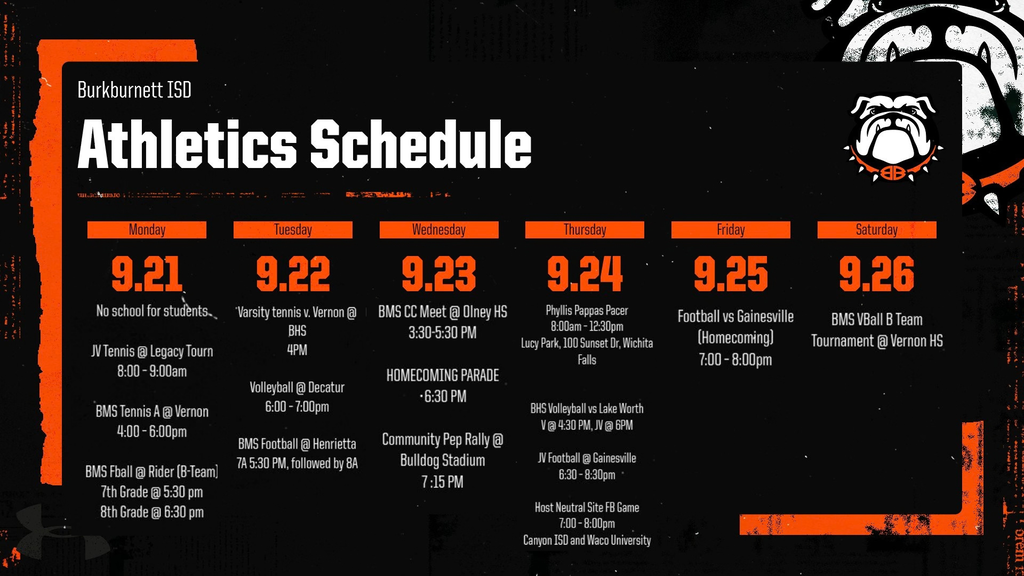 Athletics Schedule