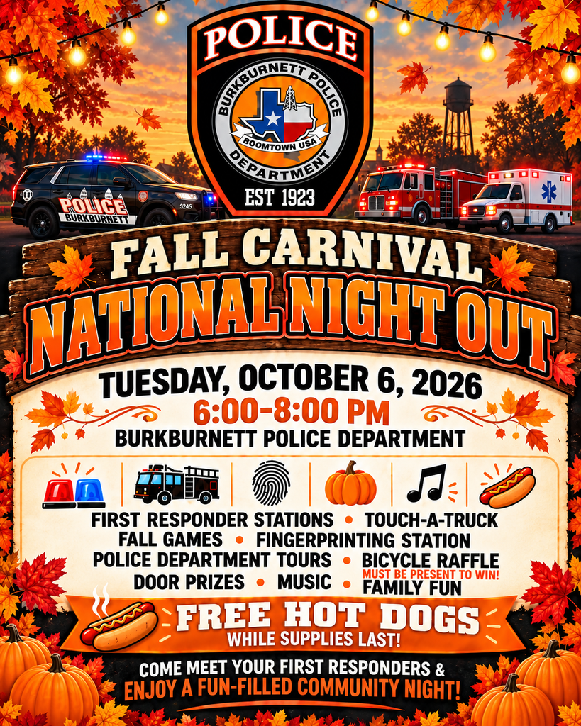 National Night Out is October 6, 6-8 PM