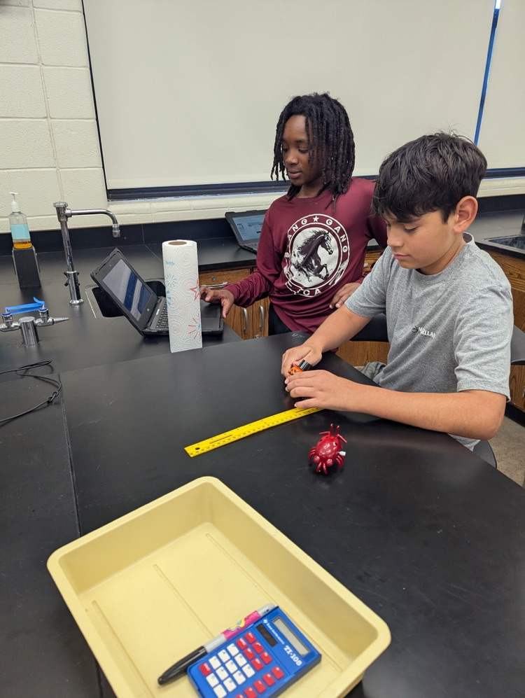 students completing science lab