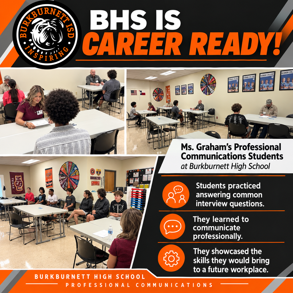 Ms Graham's Professional Communications students conducted practice interviews.